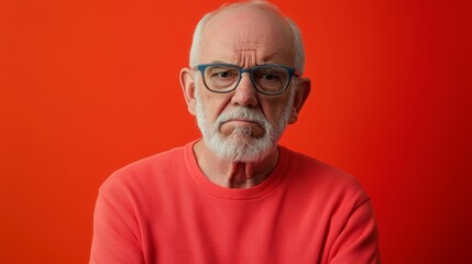 Obraz premium Angry aggressive rude grandpa composition background