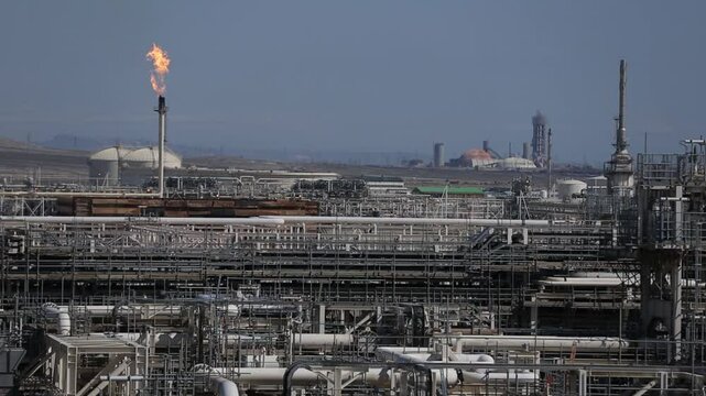 Oil industry plant. Oil refineries. Oilers