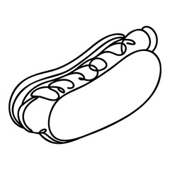 Hot Dog Elegant Line Art Illustration Logo