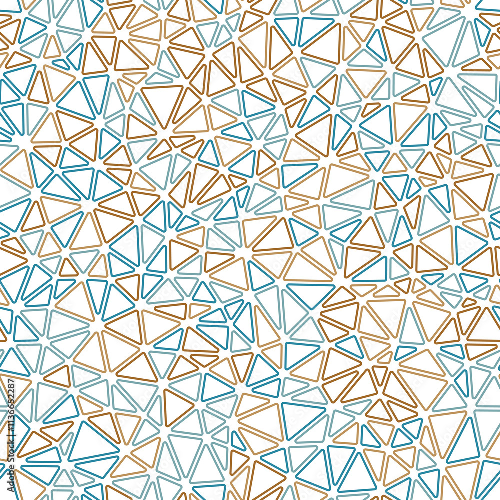 Poster minimalistic triangles background. small triangles size. multiple colors style. rounded triangles ou
