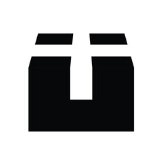 icon box. closed package, parcel box, cardboard box, gift box, shipping, ui and ux design sign icon symbol, solid design style. vector design