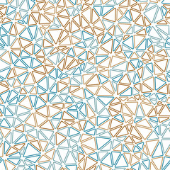 Minimalistic triangles background. Small triangles size. Multiple colors style. Rounded triangles outlined. Repeatable composition. Earth Tone Harmony. Modern vector tiles.