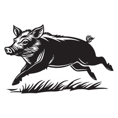 Line art of wild boar vector silhouette