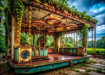Urban Exploration Carnival Ring Toss Game - Abandoned Amusement Park Photo
