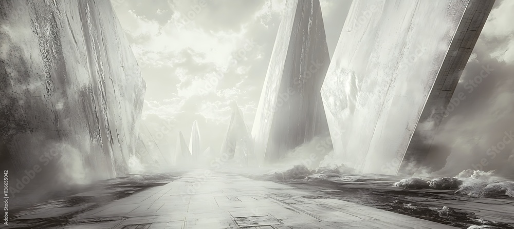 Poster a futuristic cityscape with innovative architecture and open space for text