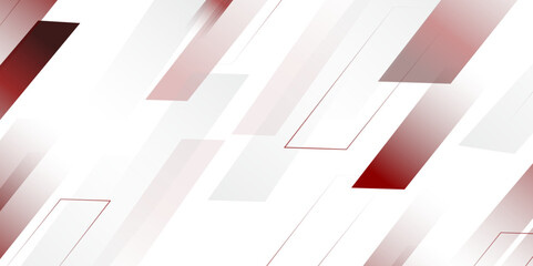 Modern abstract white and red background with 3d Overlap layers. abstract technology geometric red color shiny motion diagonally background for presentations, digital designs, and creative projects.