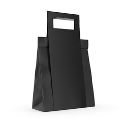 Blank Paper Bag in Paper Carton Holder with Handle 3d Illustration.