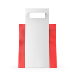 Blank Paper Bag in Paper Carton Holder with Handle 3d Illustration.