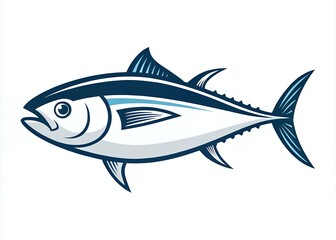 Obraz premium fish on white Art design logo animal