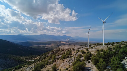 wind turbine in the mountains