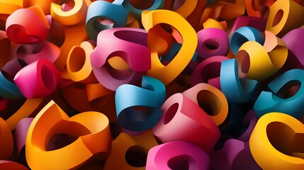 Fototapeta premium Abstract Colorful Swirling Three Dimensional Shapes