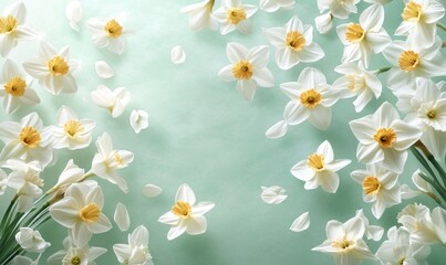 A large bouquet of white flowers with yellow centers