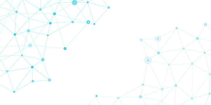 Blue network. futuristic connection technology background with dots and lines for desktop. Structure molecule and communication. Template for science and technology presentation, Vector illustration.
