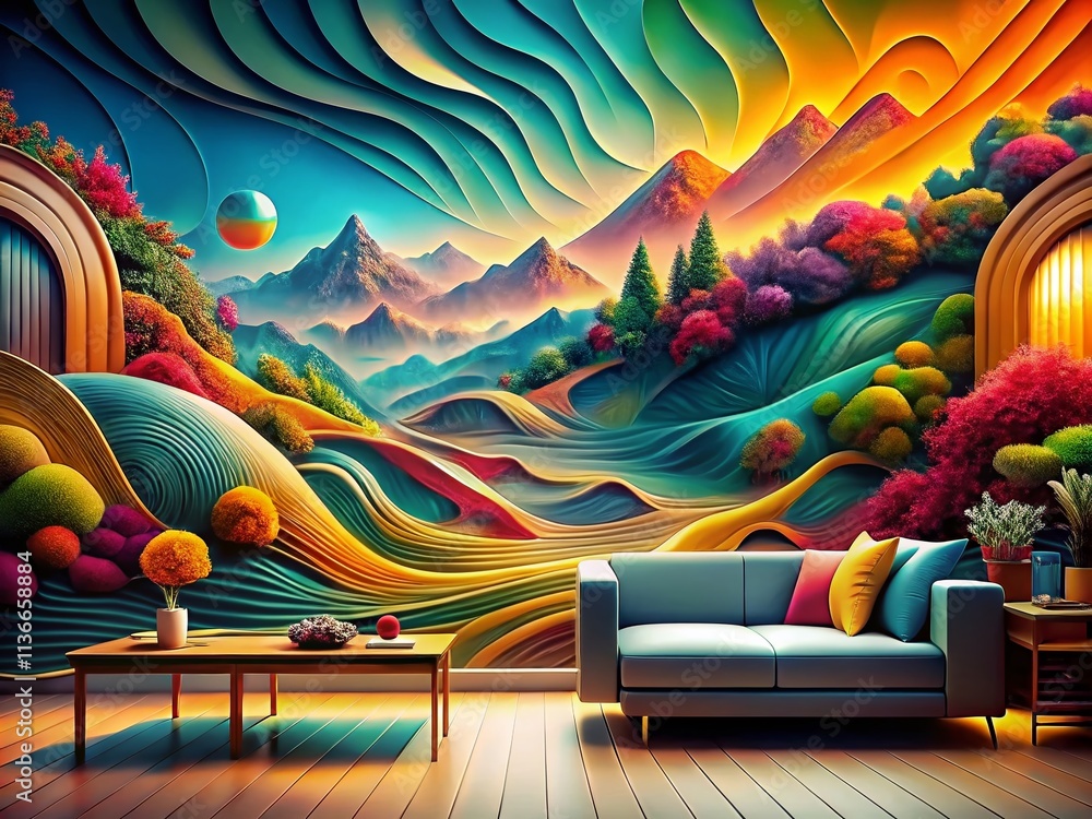 Poster vibrant 3d abstract colorful wallpaper texture background for modern artwork, showcasing dynamic pat