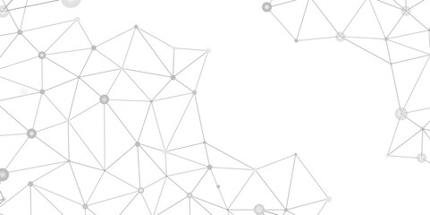 grey network. futuristic connection technology background with dots and lines for desktop. Structure molecule and communication. Template for science and technology presentation, Vector illustration.