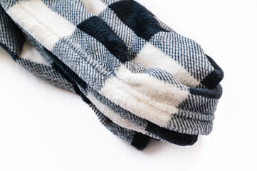 チェック柄のファー生地