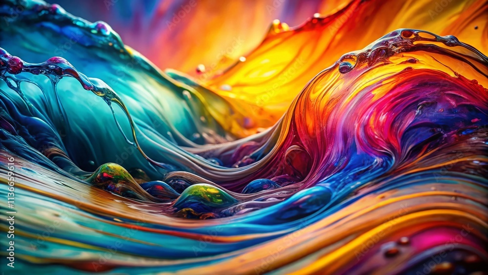 Aufkleber vibrant abstract color wave liquid art background for stunning macro photography featuring dynamic f
