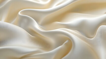 Creamy Beige Silk Draped Softly and Elegantly