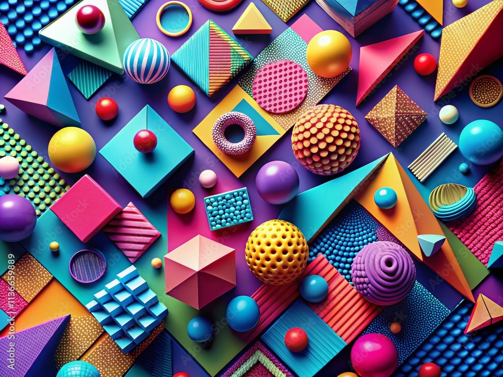 Poster vibrant abstract memphis background with geometric elements in a modern style for creative design us