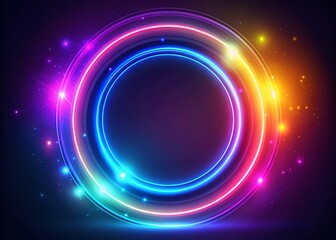 Vibrant Abstract Neon Circle Design with Dynamic Lighting for Creative Projects and Digital Media - Perfect for Backgrounds and Visual Art Applications