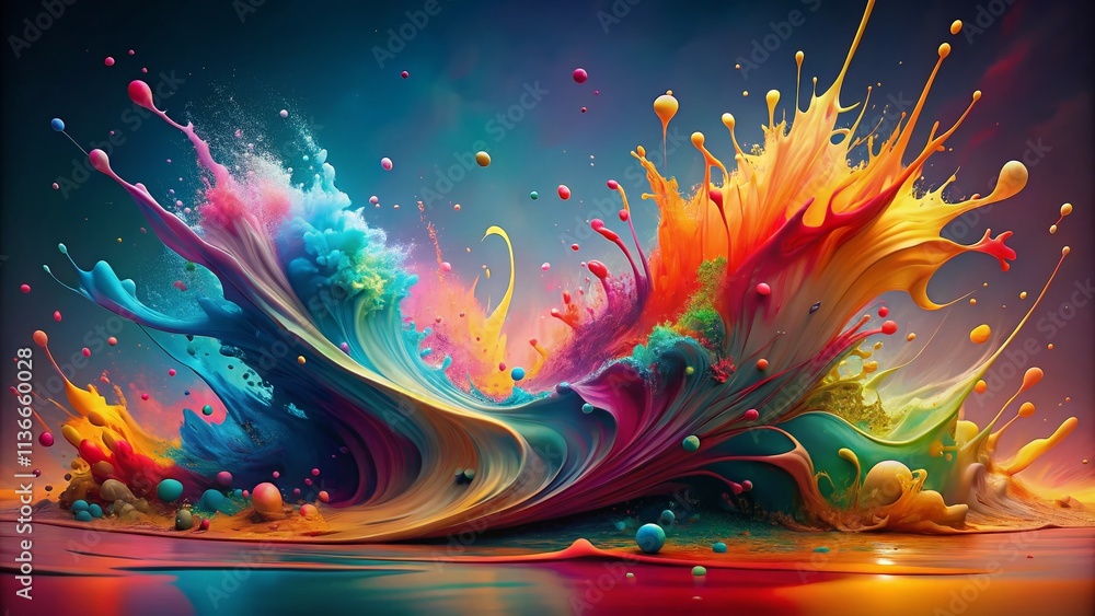 Aufkleber vibrant abstract paint splash background with dynamic colors and textured layers, perfect for creati