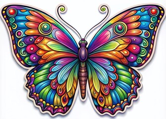 Vibrant and Colorful Butterfly Design for T-Shirt Printing on DTF with a Stunning Artistic Flair Perfect for Fashion and Nature Lovers