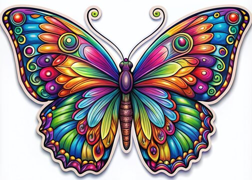Vibrant and Colorful Butterfly Design for T-Shirt Printing on DTF with a Stunning Artistic Flair Perfect for Fashion and Nature Lovers