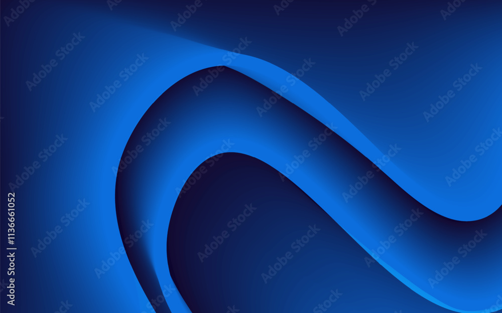 Poster abstract blue wave background design curve flow motion