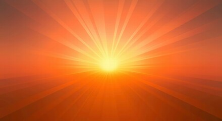 Fototapeta premium Radiant Sunrise: A breathtaking panorama of a vibrant sunrise, bursting with warm, radiant light and intense color. The sun's rays extend outwards.