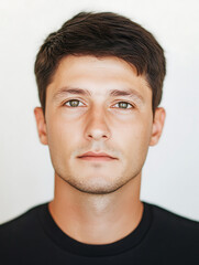 Obraz premium Male portrait ID card photo on white background