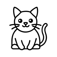 calico cat icon, cat day line art, cat day icon - simple black line art icon of calico cat, symbolizing cat day celebrations. cat day vector art.