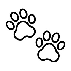 Obraz premium cat footprints icon, cat day line art, cat day icon - simple black line art icon of cat footprints, symbolizing cat day celebrations. cat day vector art.