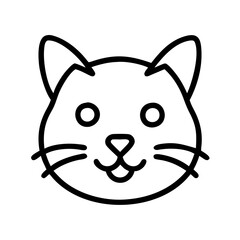 cat head icon icon, cat day line art, cat day icon - simple black line art icon of cat head icon, symbolizing cat day celebrations. cat day vector art.