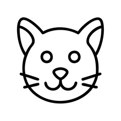 cat head icon icon, cat day line art, cat day icon - simple black line art icon of cat head icon, symbolizing cat day celebrations. cat day vector art.