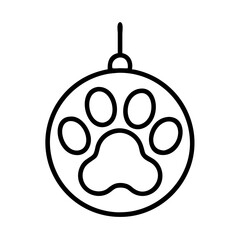 cat paw ornament icon, cat day line art, cat day icon - simple black line art icon of cat paw ornament, symbolizing cat day celebrations. cat day vector art.