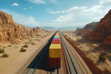 Obraz premium railway in the desert