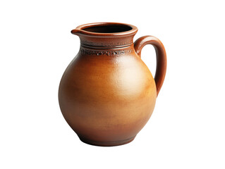 Traditional Clay Pot with Handle Isolated on Transparent Background