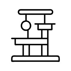 Fototapeta premium cat tree with multiple levels icon, cat day line art, cat day icon - simple black line art icon of cat tree with multiple levels, symbolizing cat day celebrations. cat day vector art.