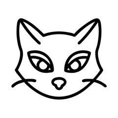 feline eyes icon, cat day line art, cat day icon - simple black line art icon of feline eyes, symbolizing cat day celebrations. cat day vector art.