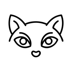 feline eyes icon, cat day line art, cat day icon - simple black line art icon of feline eyes, symbolizing cat day celebrations. cat day vector art.