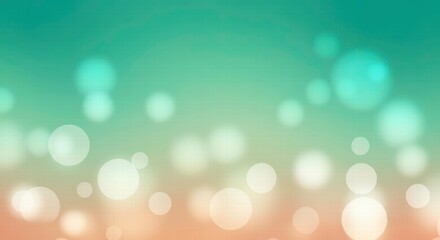 Obraz premium Abstract Teal and Peach Gradient Bokeh Background: A captivating blend of teal and peach hues, this abstract background features a soft, ethereal bokeh effect, creating a dreamy and serene atmosphere.