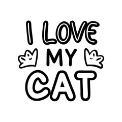 i love my cat text icon, cat day line art, cat day icon - simple black line art icon of i love my cat text, symbolizing cat day celebrations. cat day vector art.