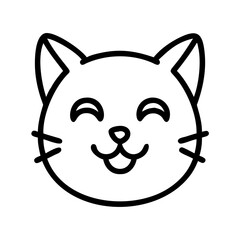 kitten face icon, cat day line art, cat day icon - simple black line art icon of kitten face, symbolizing cat day celebrations. cat day vector art.