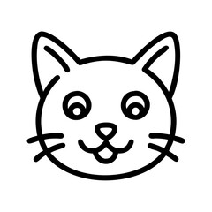 kitten face icon, cat day line art, cat day icon - simple black line art icon of kitten face, symbolizing cat day celebrations. cat day vector art.
