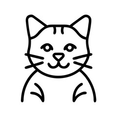 orange tabby icon, cat day line art, cat day icon - simple black line art icon of orange tabby, symbolizing cat day celebrations. cat day vector art.