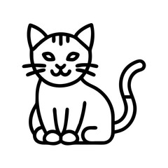 orange tabby icon, cat day line art, cat day icon - simple black line art icon of orange tabby, symbolizing cat day celebrations. cat day vector art.