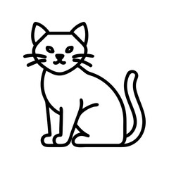 orange tabby icon, cat day line art, cat day icon - simple black line art icon of orange tabby, symbolizing cat day celebrations. cat day vector art.