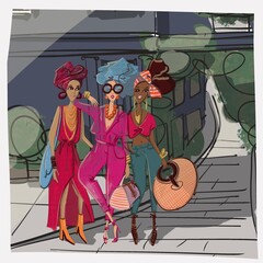 Fashion girls in the street