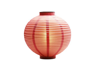 Red Paper Lantern on Transparent Background Isolated View for Decoration