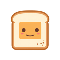 Fototapeta premium simple minimalist toast with cute cartoon face vector illustration isolated